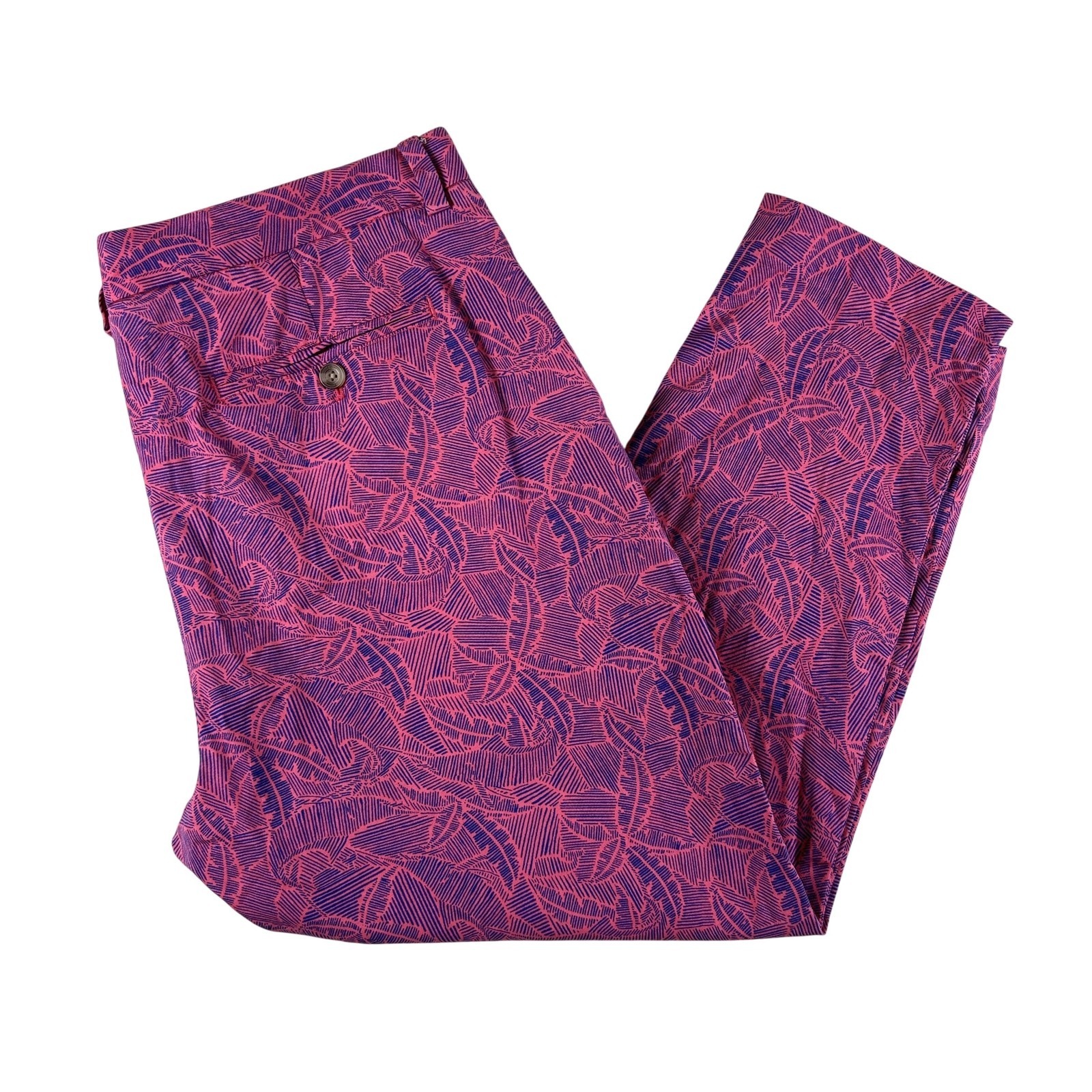 Vineyard Vines Breaker Pants Mens 36x24 Stretch Chino Rare Floral Print Cropped